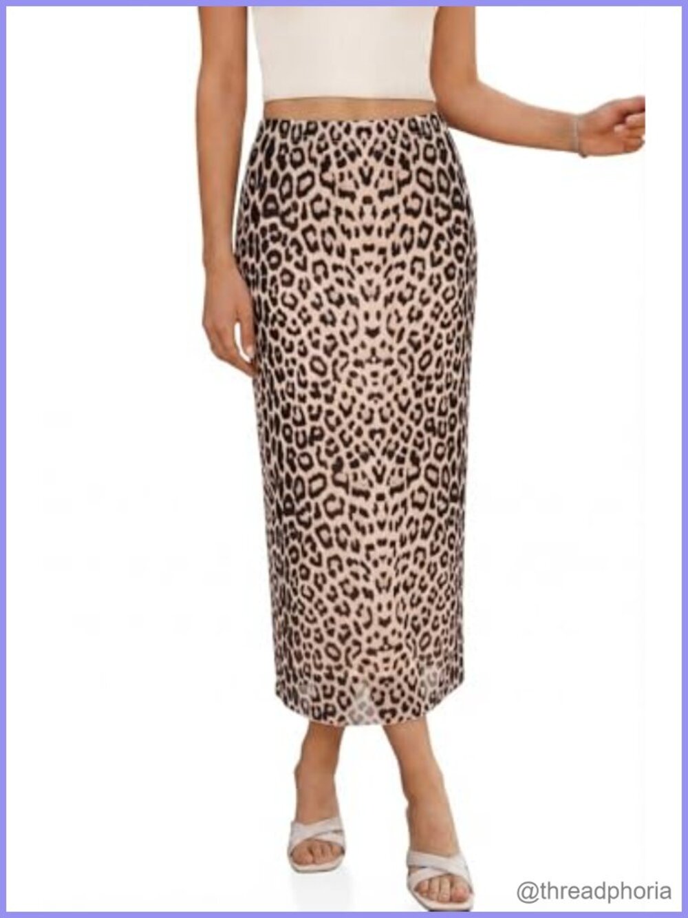 Floral Mesh Midi Skirt Elastic High Waist Flowy Boho Summer Vacation